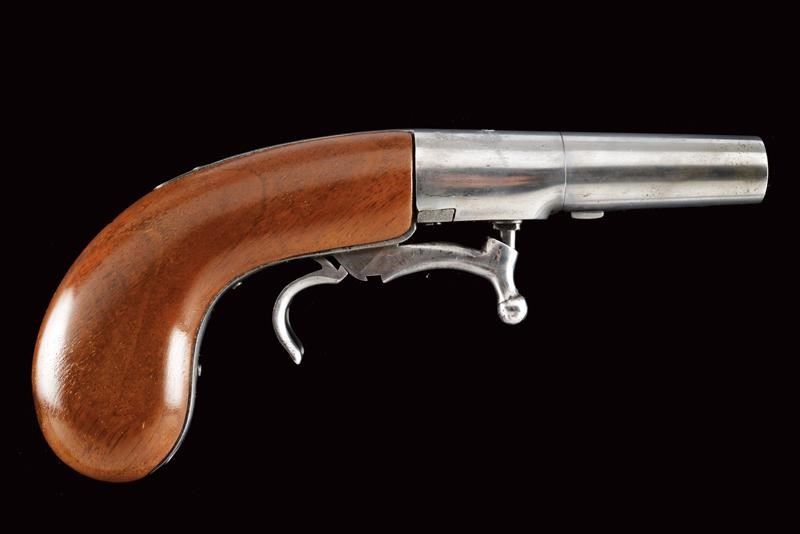 A rare under hammer percussion pocket pistol Mid 19th Century Rare