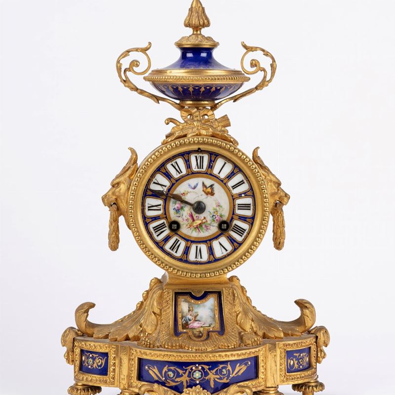 Orologio da appoggio francese, Napoleone III, in bronzo dorato e