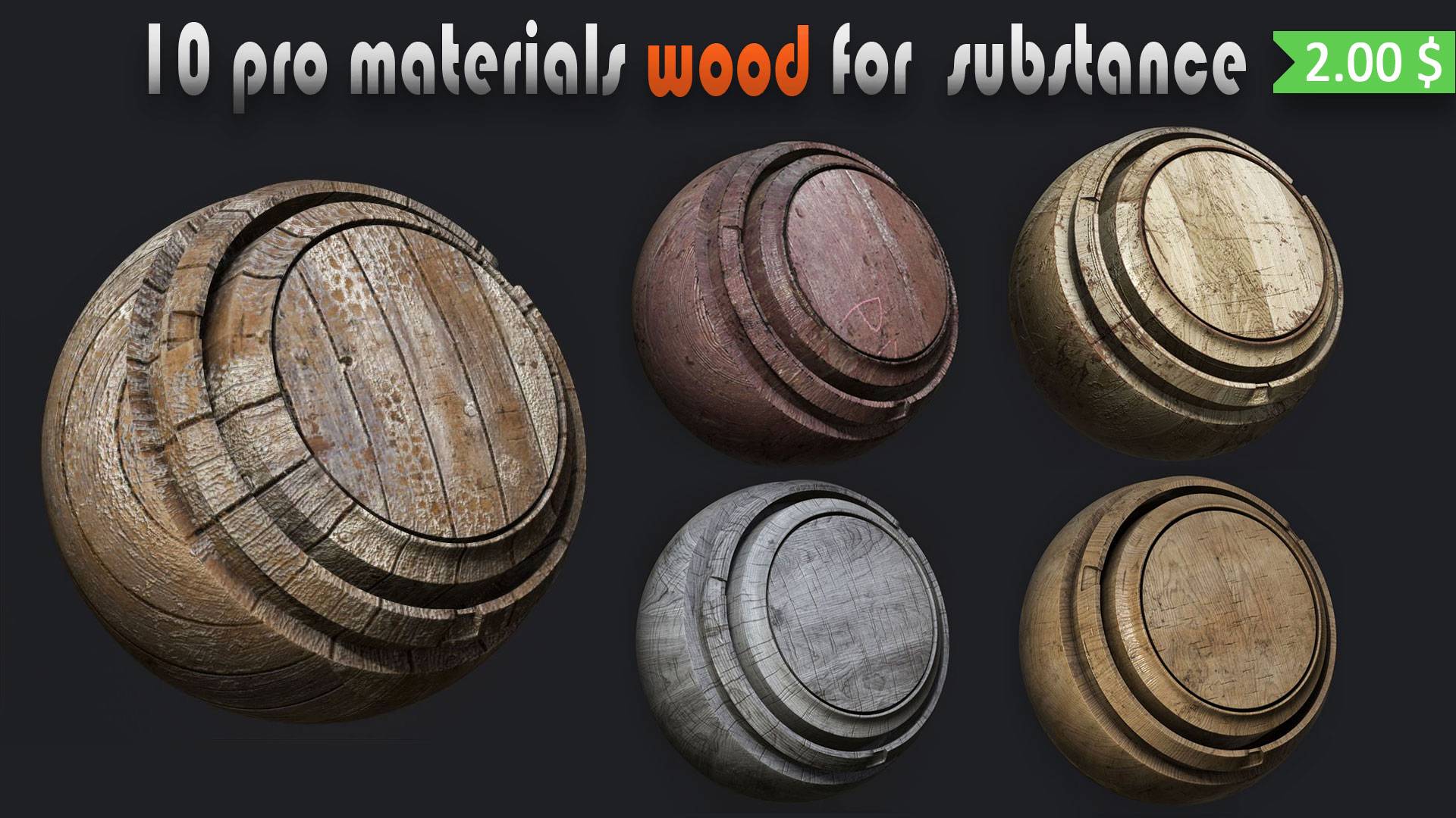 10 Pro Wood Material for Substance FlippedNormals