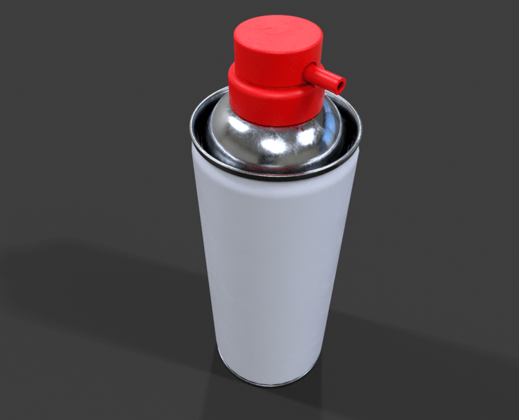 Compressed Air Can V02 - Low Poly - FlippedNormals
