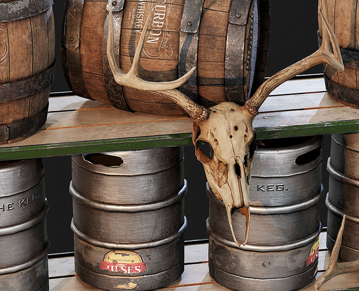 Beer Keg Pack PBR Game Ready FlippedNormals