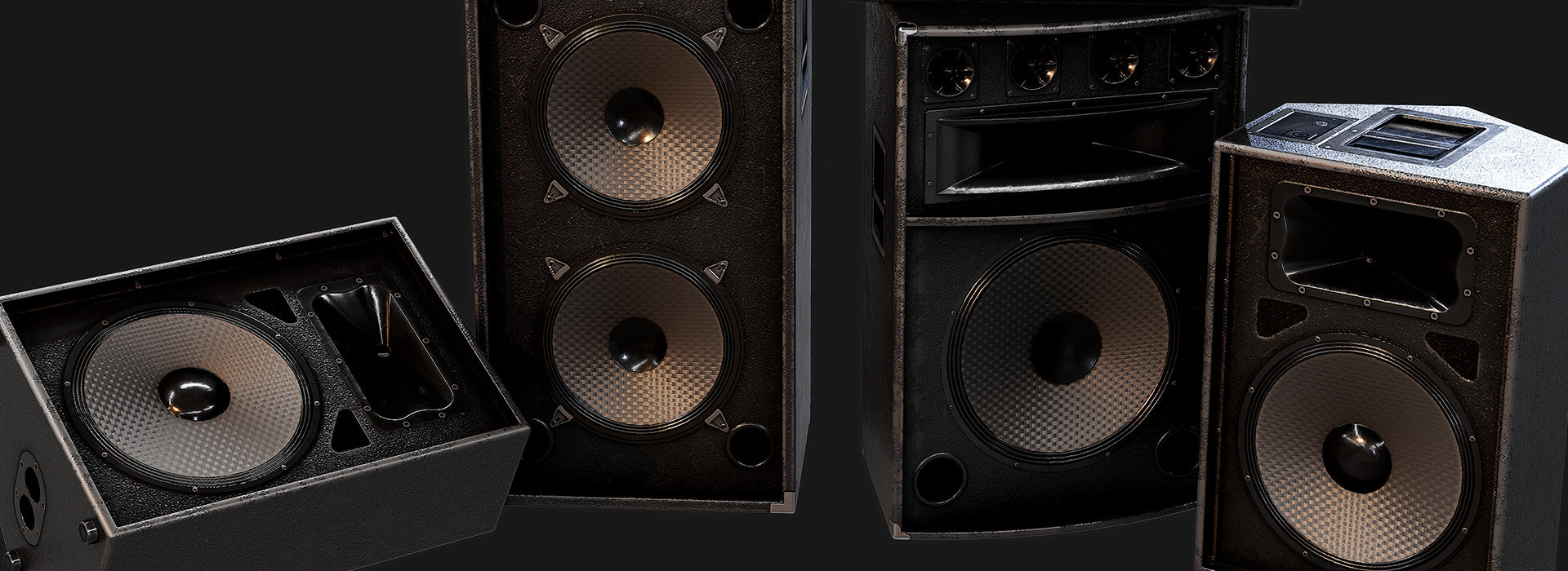 Speaker Game ready props Lowpoly FlippedNormals