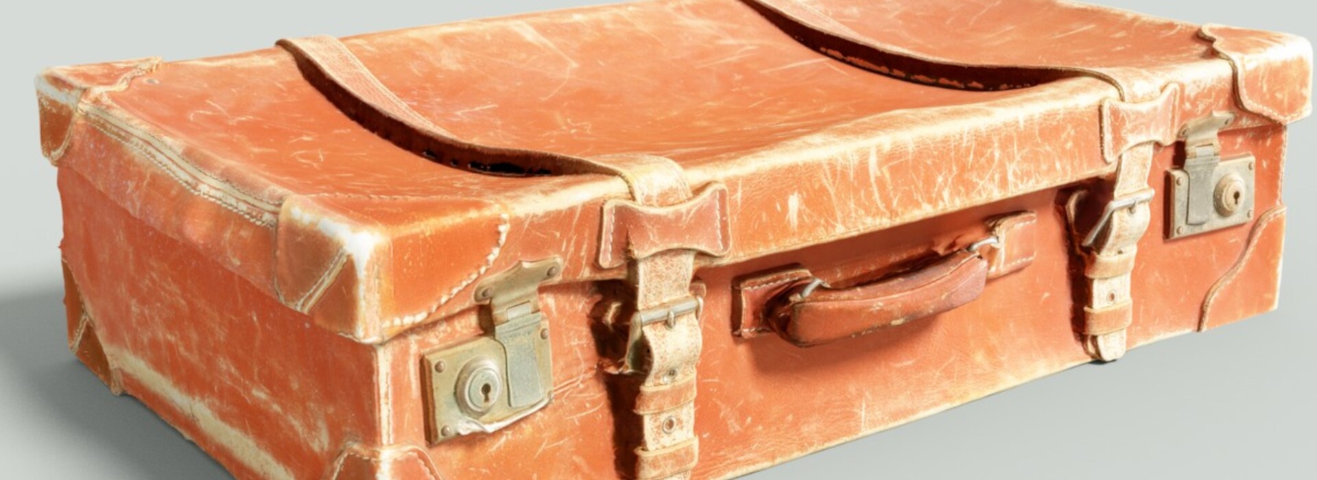 Realistic 3D Scanned Suitcase Luggage FlippedNormals