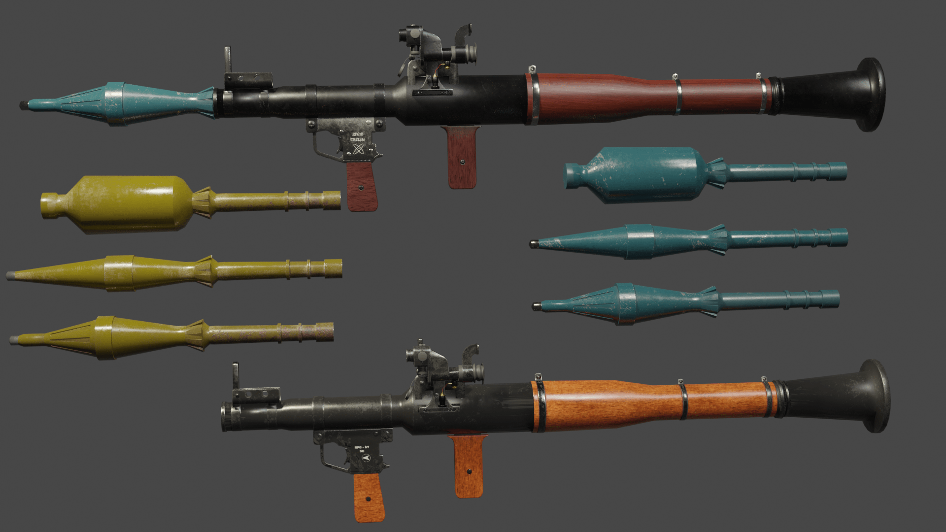RPG 7 Launcher for Games Low Poly FlippedNormals