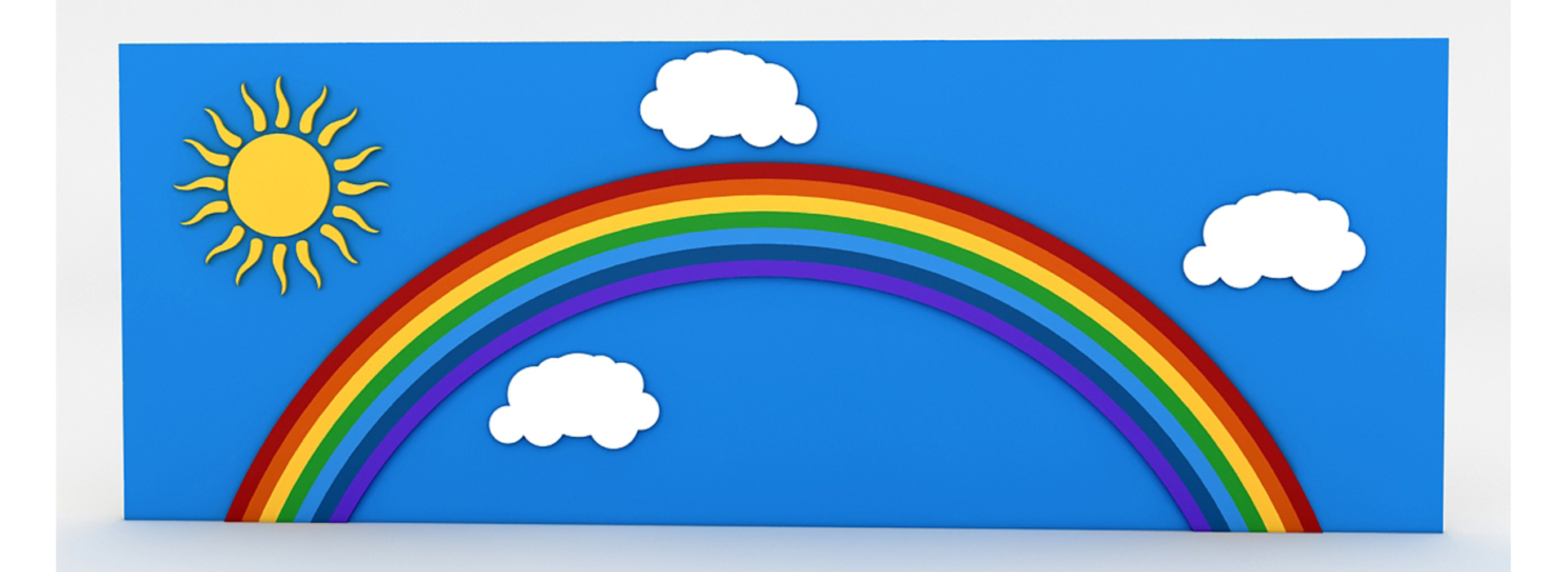 Kindergarten Wall Lowpoly 3D model FlippedNormals