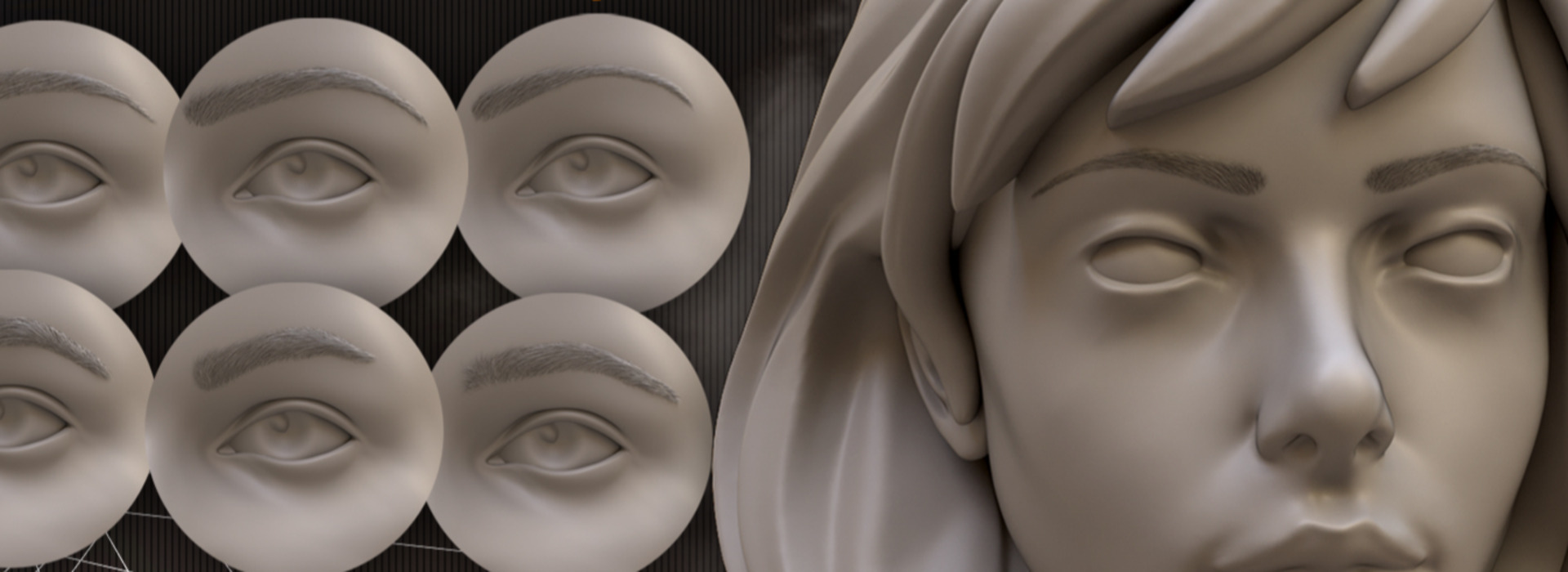 Eyebrows Maker 100 ZBrush IM brushes FlippedNormals