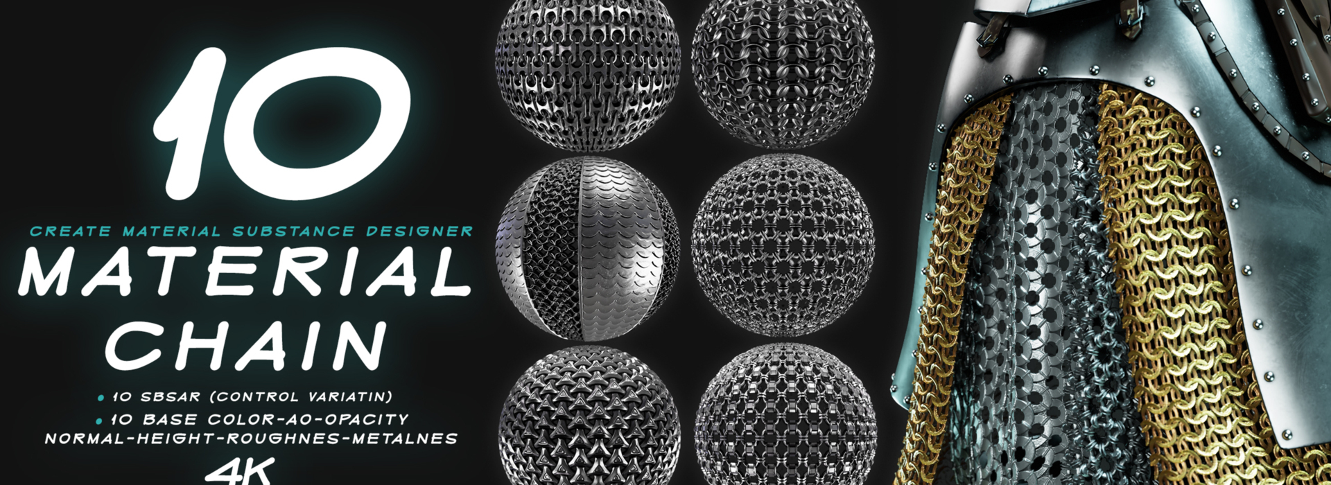 10 Material Chain seamles sbsar FlippedNormals