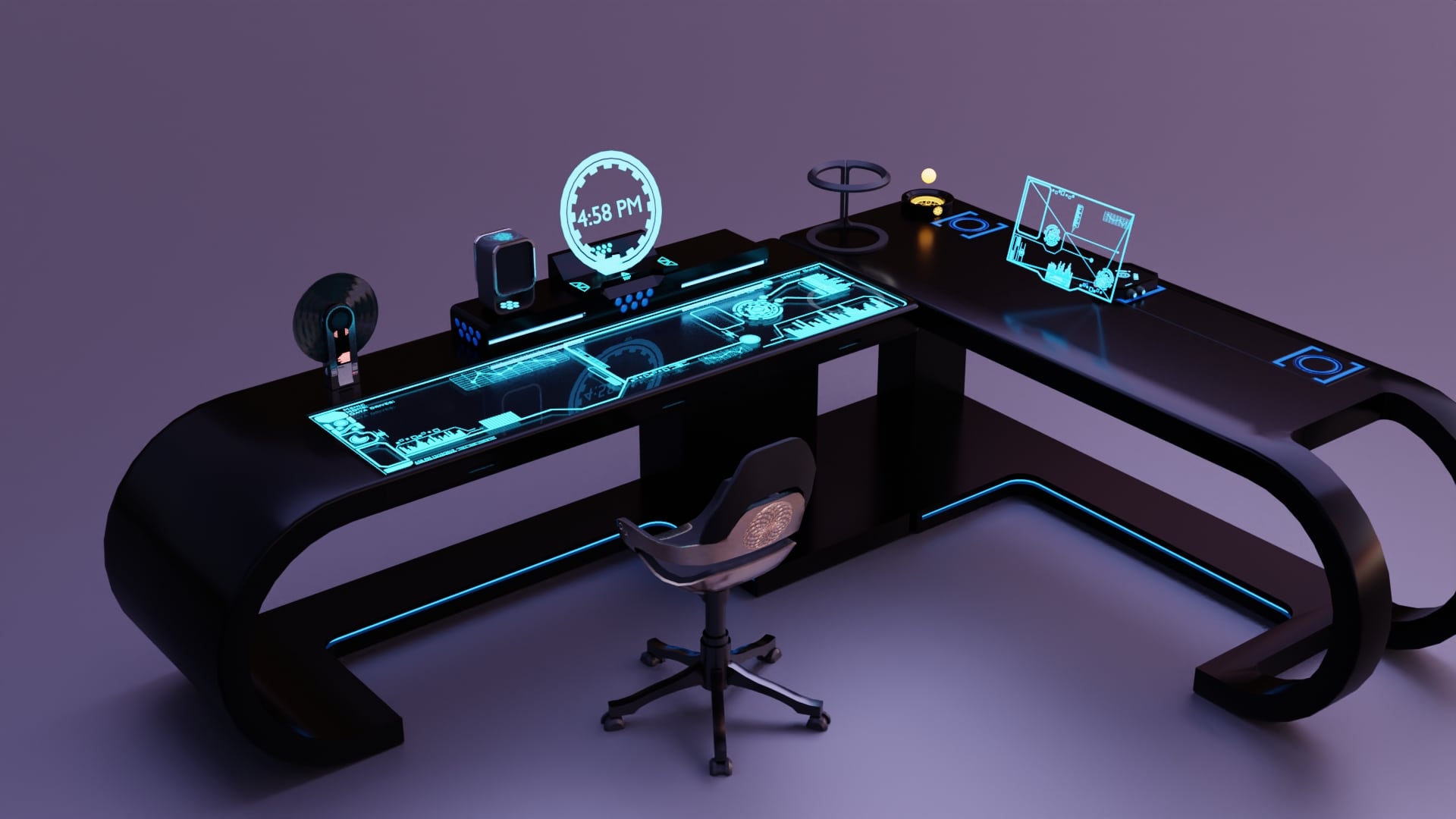 Scifi Office Desk Set FlippedNormals