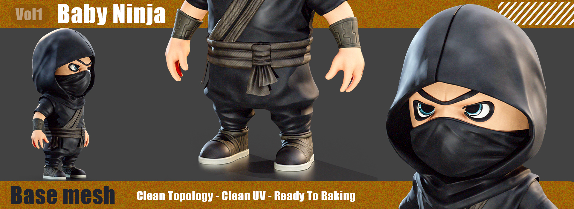 Baby Ninja Base Mesh FlippedNormals