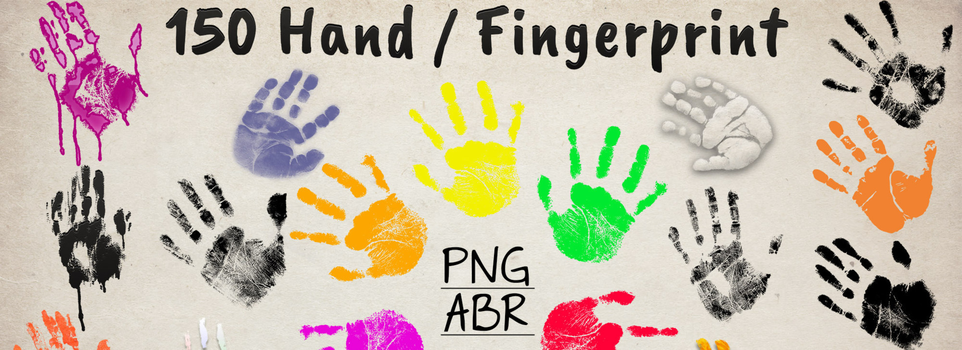 150 Finger Print, Handprint Brushes FlippedNormals