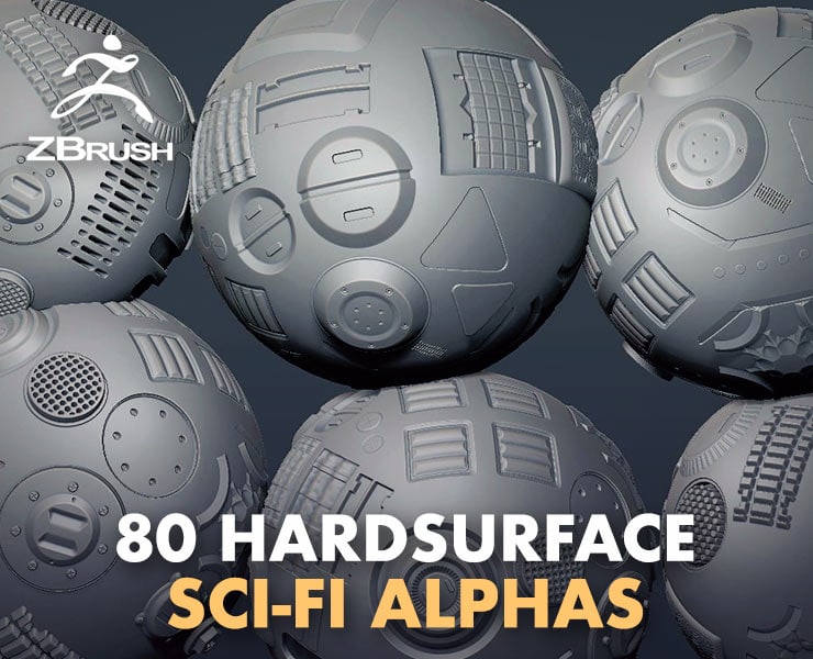 80 Hardsurface / SciFi Alphas FlippedNormals