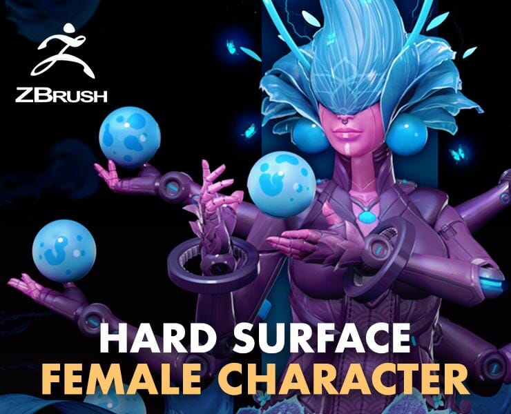 Hard Surface Fantasy Female Character FlippedNormals