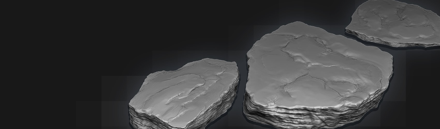 3D Rock Plates High Poly FlippedNormals