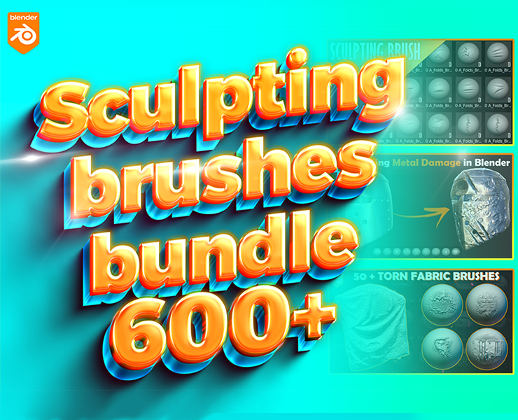 600 + Blender Sculpting Brushes FlippedNormals