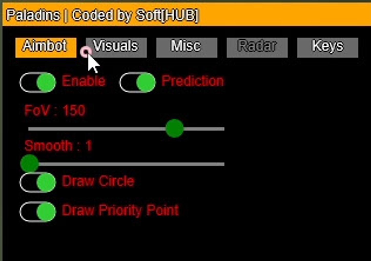 Buy private cheat SOFTHUB for Paladins on goldencheats.ru