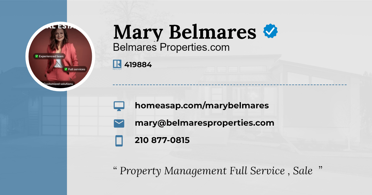 Mary Belmares Property Management Full Service , Sale