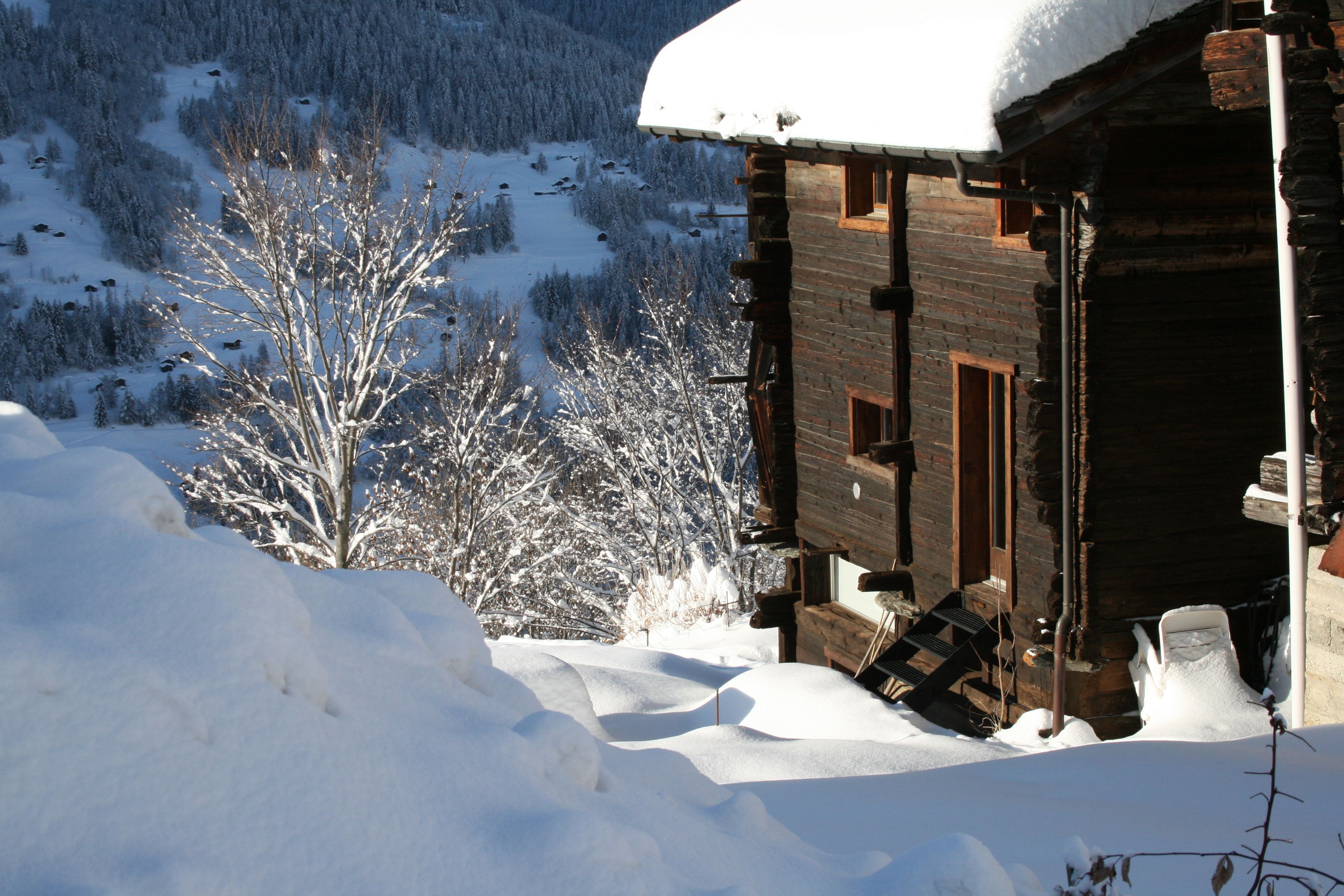 Modern chalet converted from an old barn tiny village in the Swiss