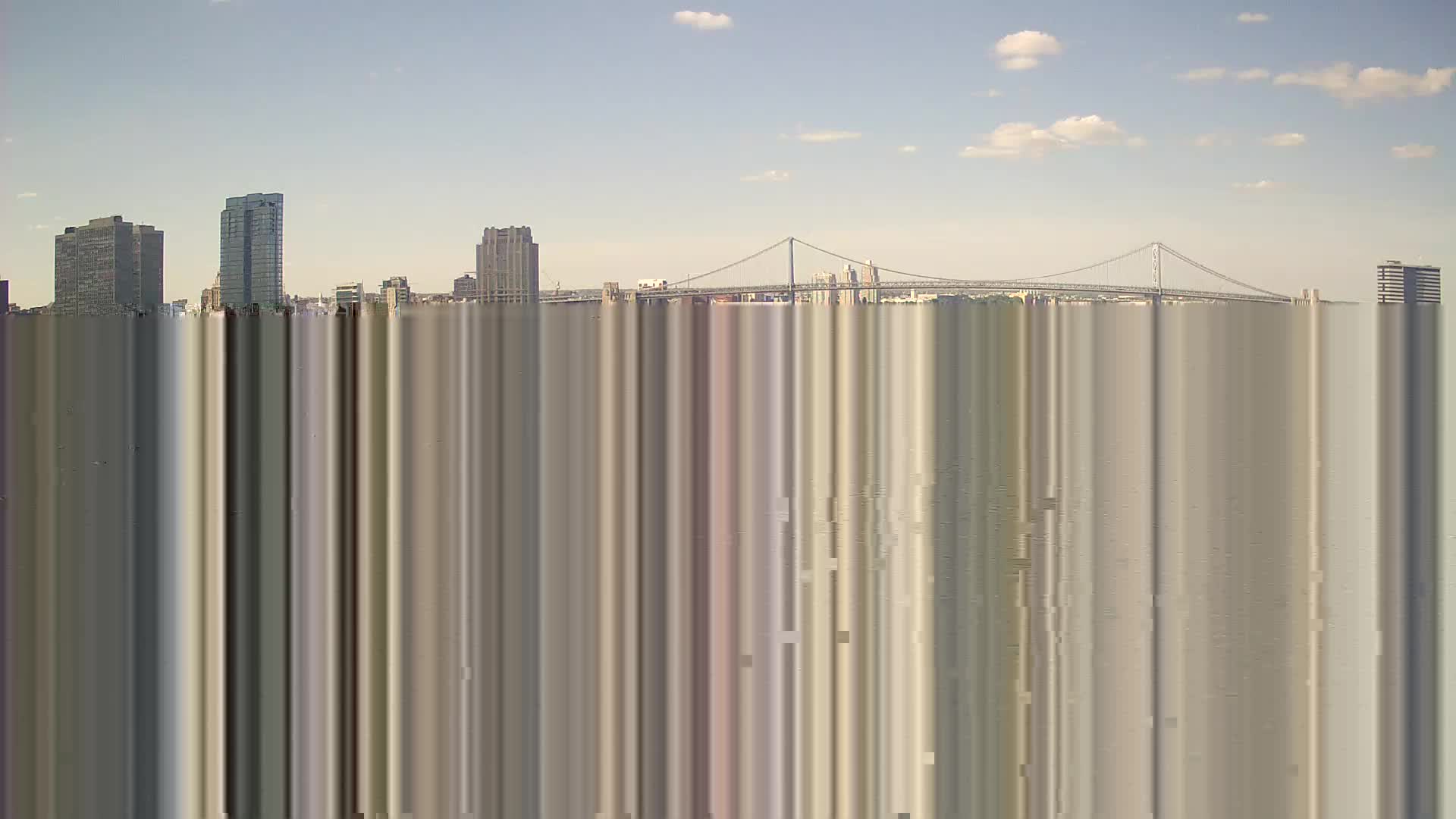 Dockside Condos view of Penn's Landing and the Ben Franklin Bridge