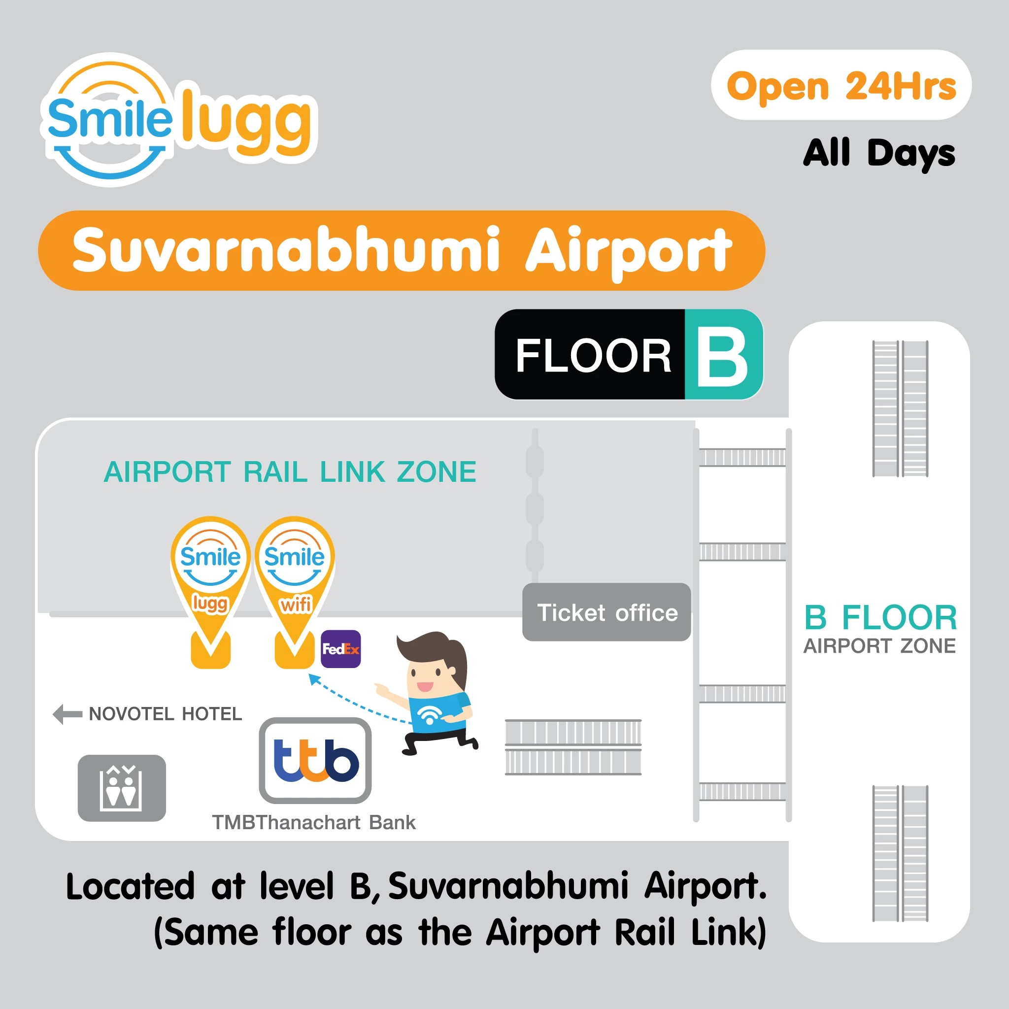 Luggage storage in Bangkok Suvarnabhumi Airport LugLockers
