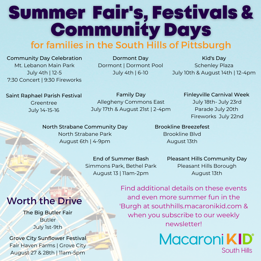 Summer Fairs, Festivals, and Community Days in the South Hills