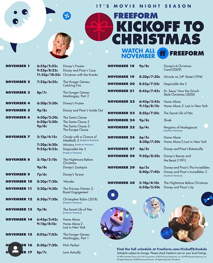 Kickoff to Christmas Starts Nov. 1 on Freeform Macaroni Kid Lebanon