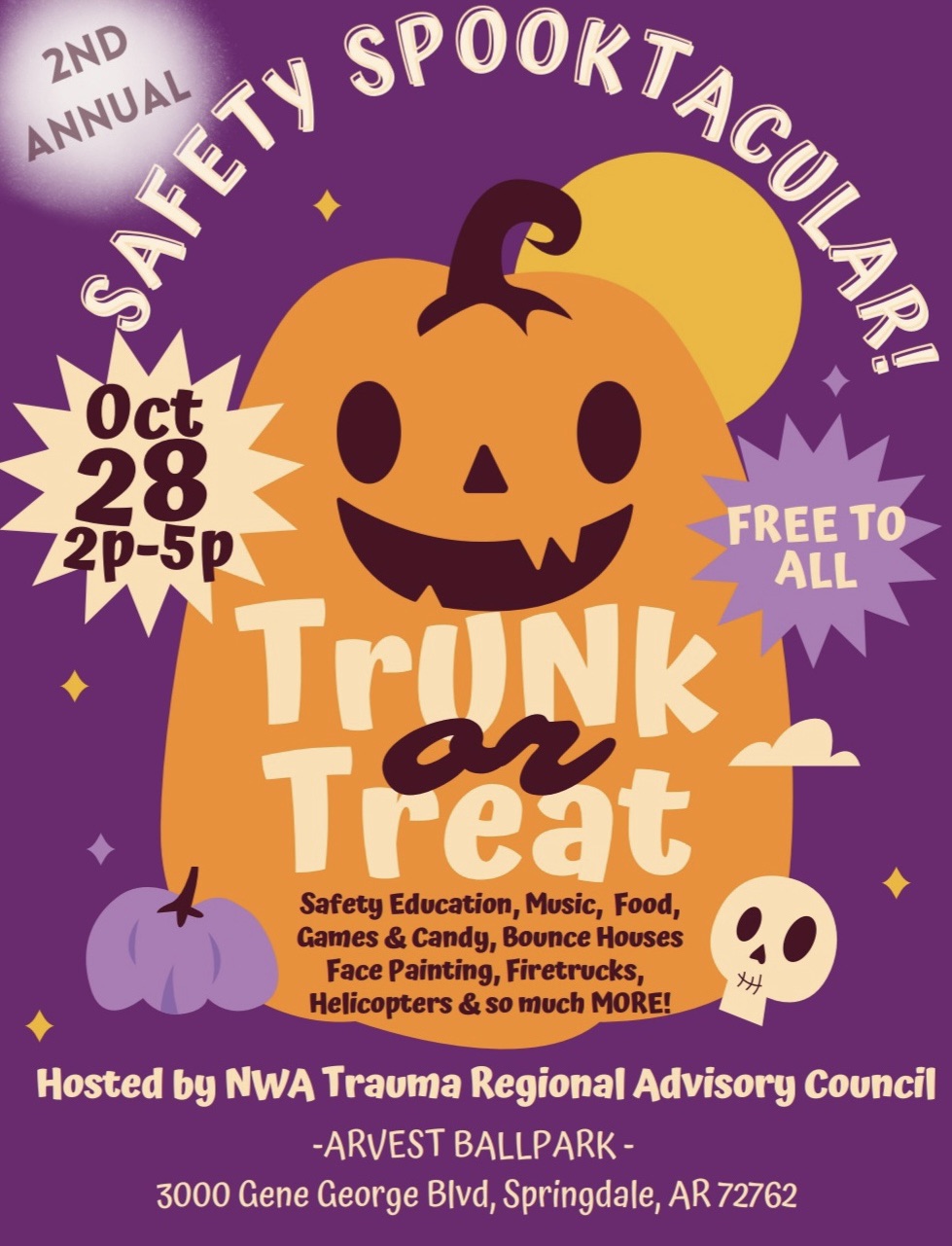 2nd Annual Safety Spooktacular 🌙👻 Trunk or Treat Event at Arrest