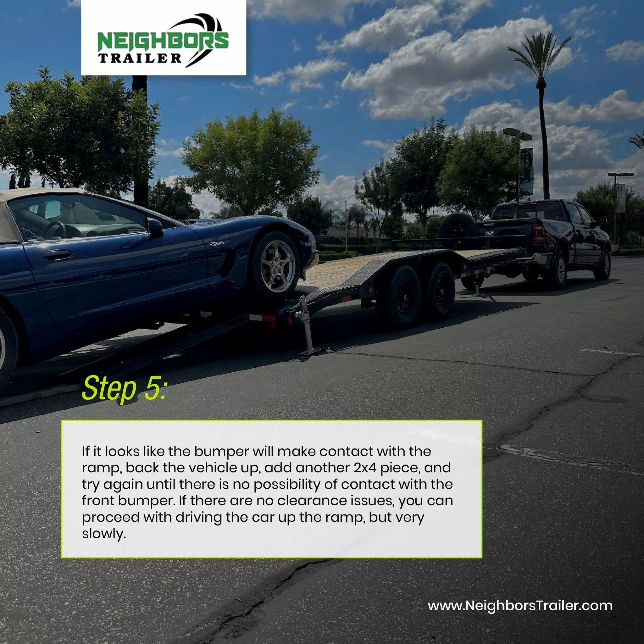 Step 6 Finish Driving the Car Up the Trailer Bed