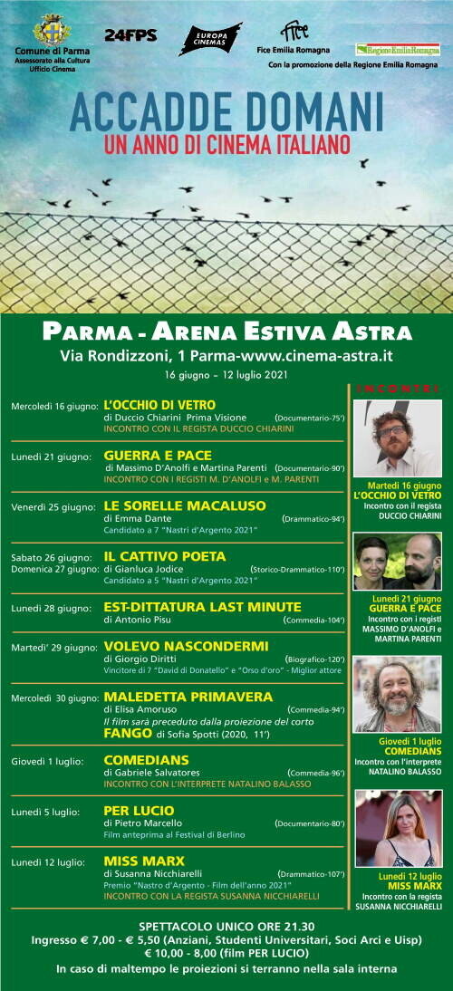 Rassegna ACCADDE DOMANI all'Arena Estiva Astra NonSoloEventiParma