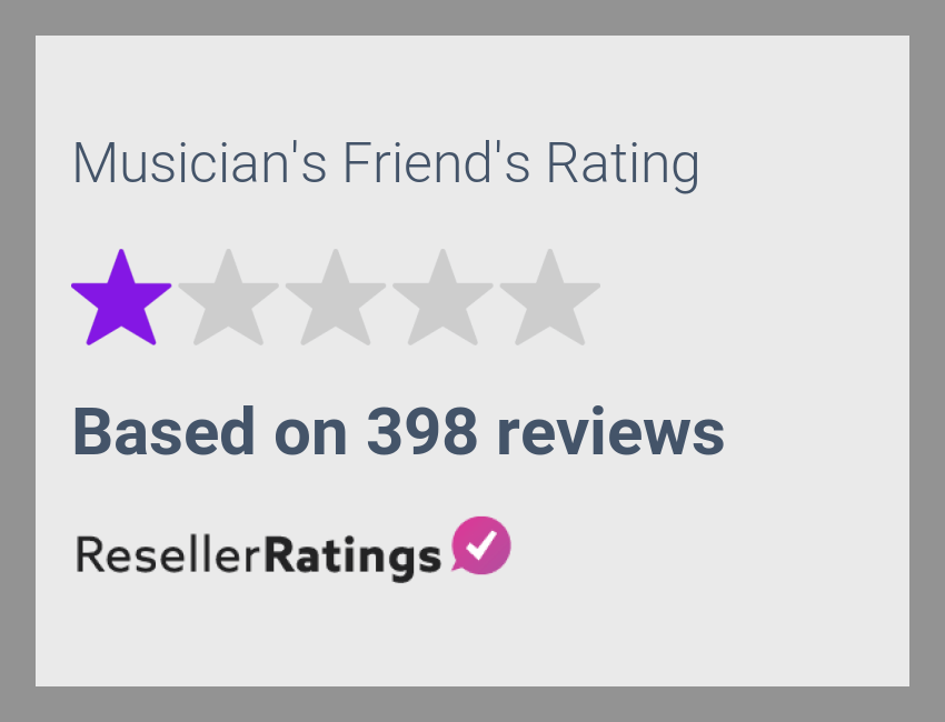 Musician's Friend Reviews 400 Reviews of ResellerRatings