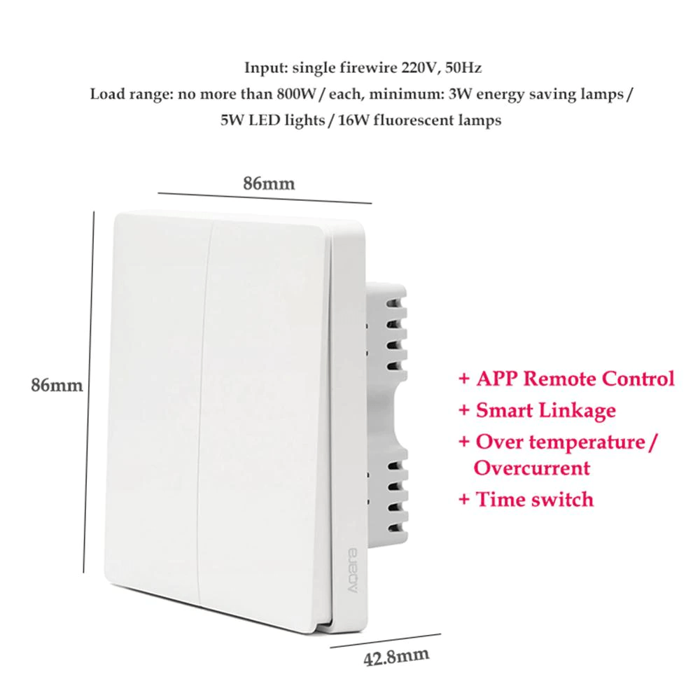 Xiaomi Aqara Wall Switch D1 ZigBee Smart Light Remote Control where to