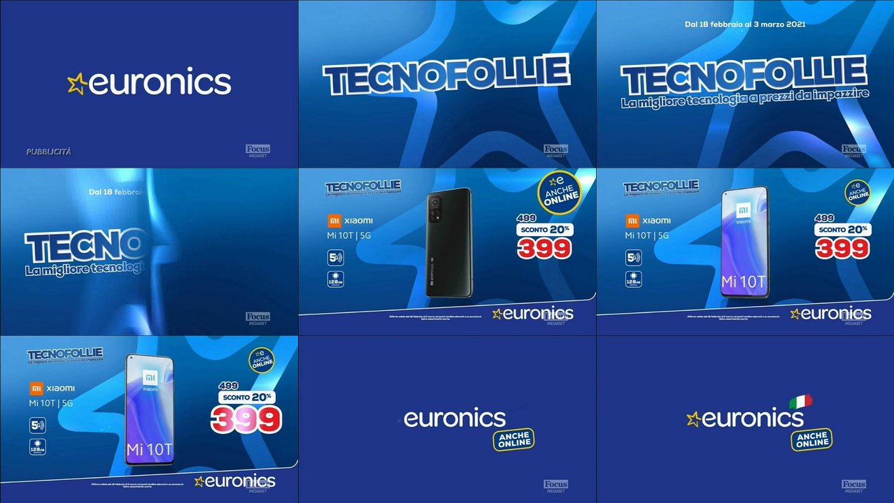 Spot TV annunci TV di euronics degli ultimi 120 giorni