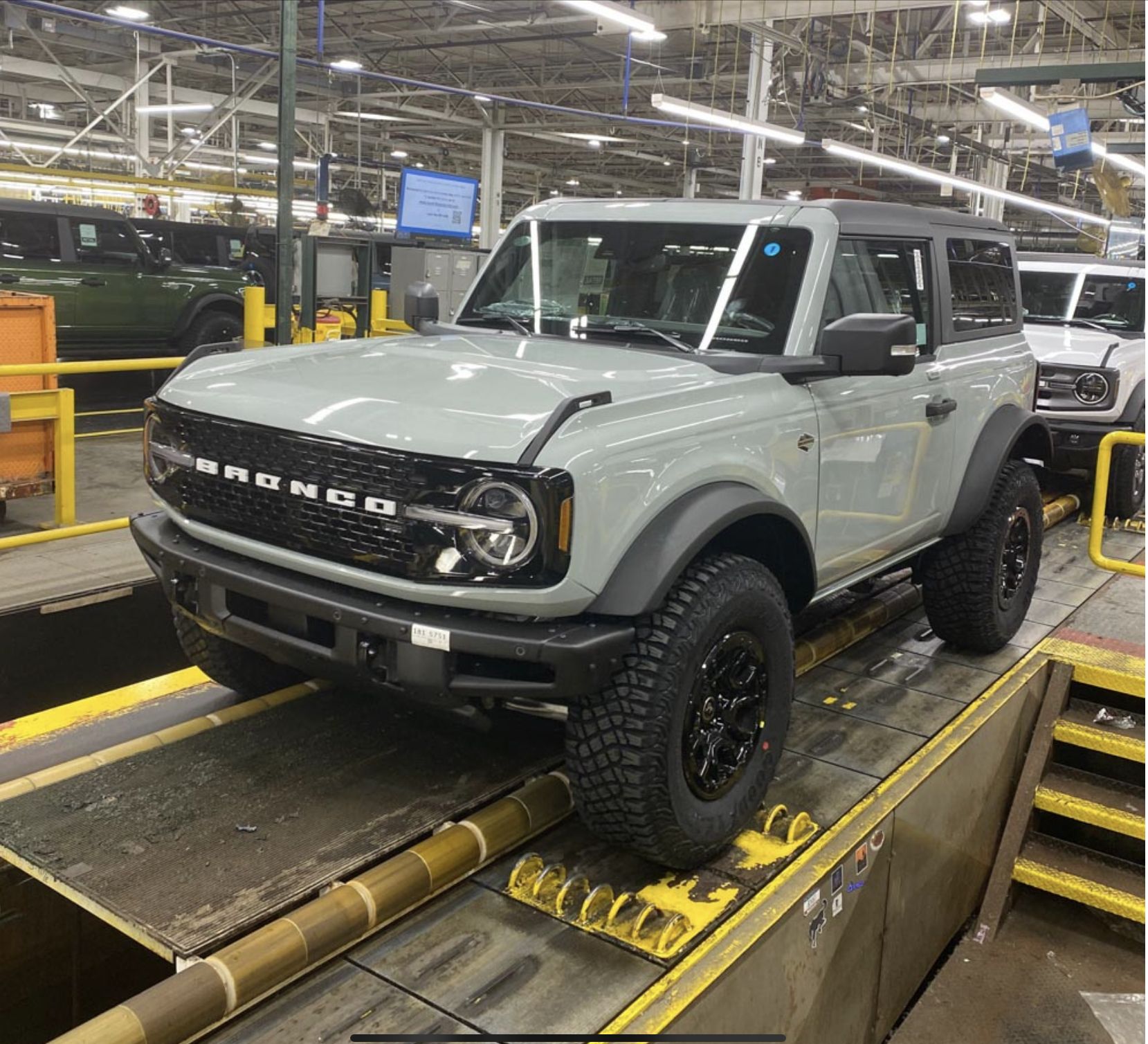 Pic of my Bronco rolling off assembly line!…finally - Bronco Nation