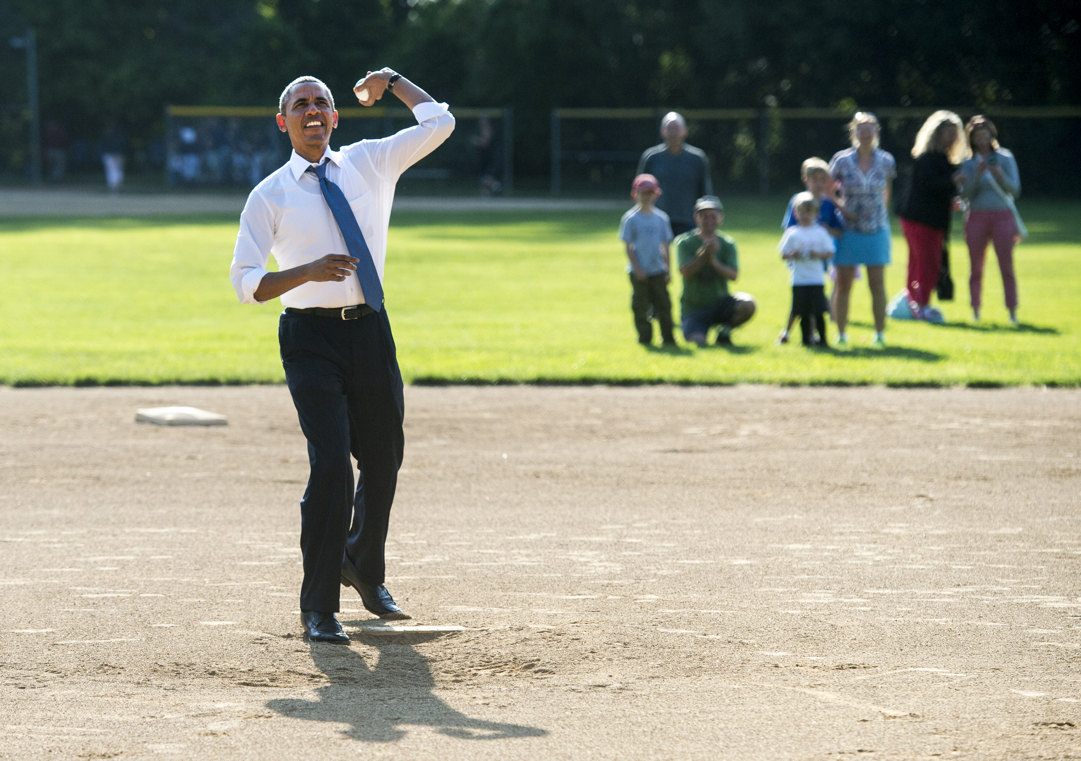 Barack Obama Visits Little League Baseball Game in Washington DC TIME