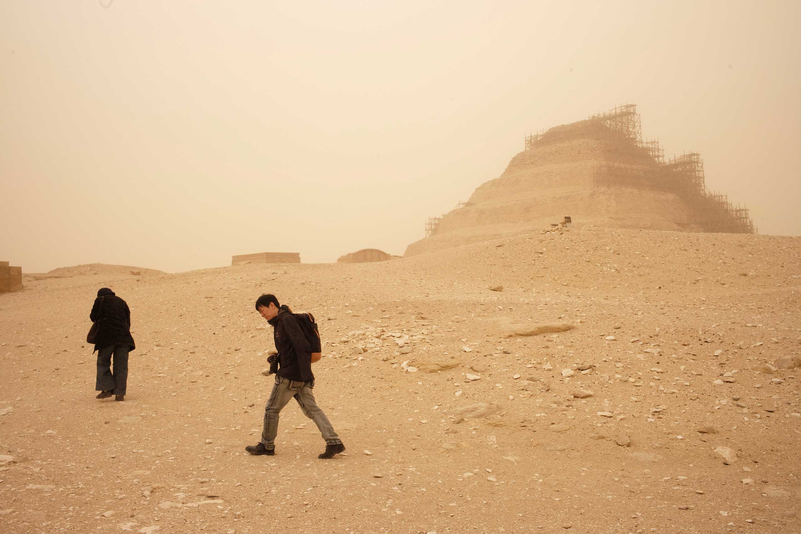 Sandstorm Blankets Egypt, Middle East Time