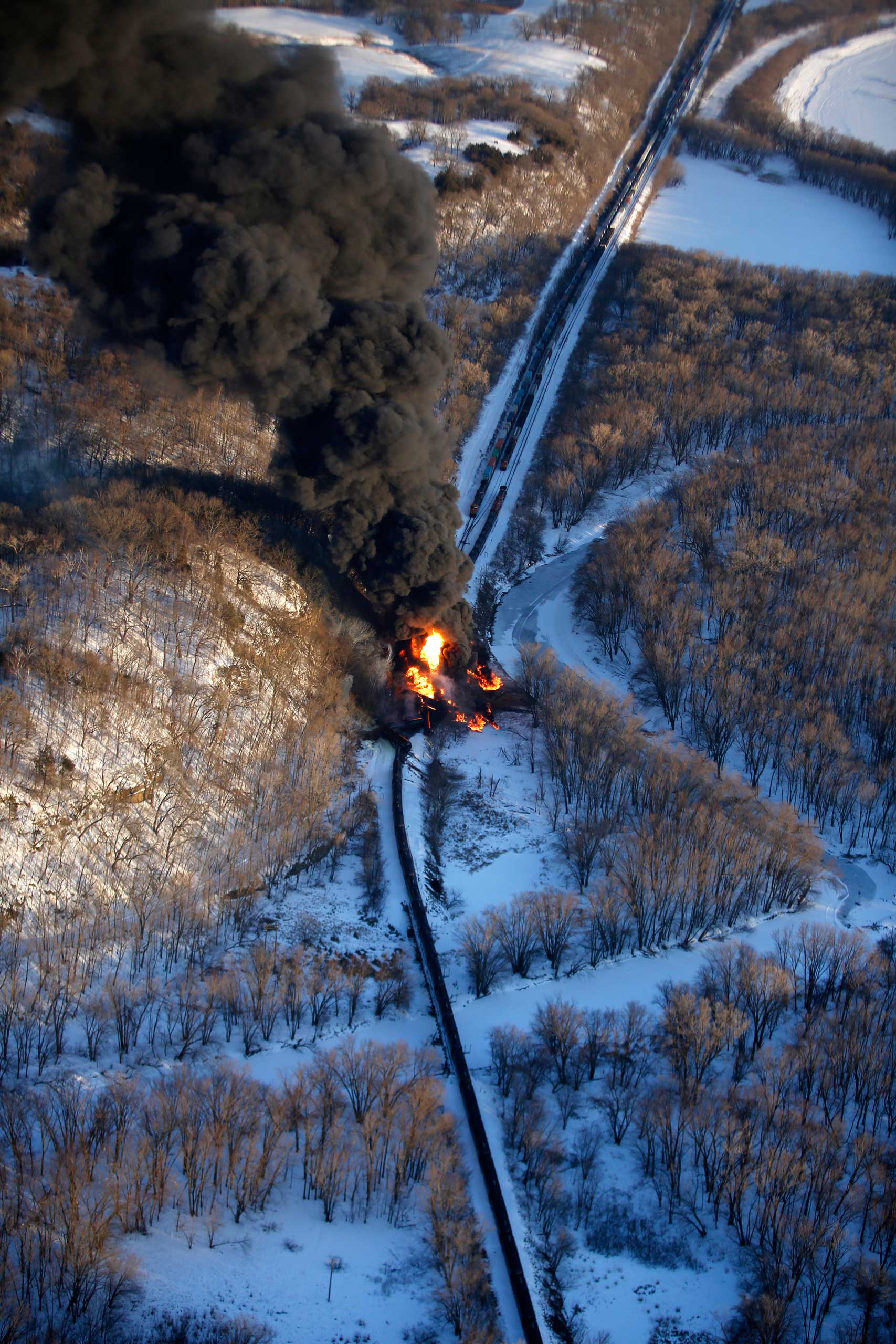 Train Carrying Crude Oil Derails and Catches Fire TIME