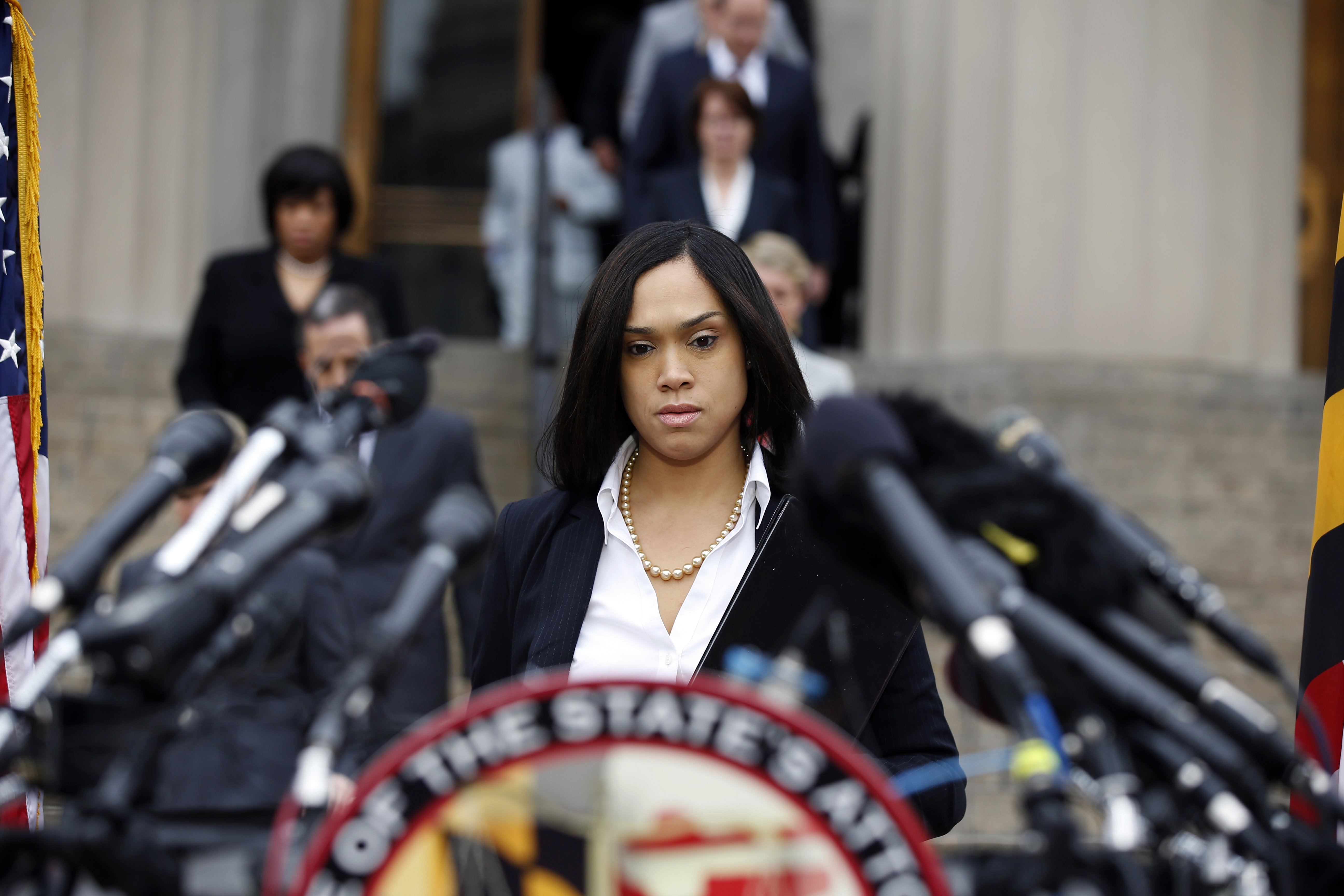 Marilyn Mosby, Baltimore state’s attorney, approaches the podium for a