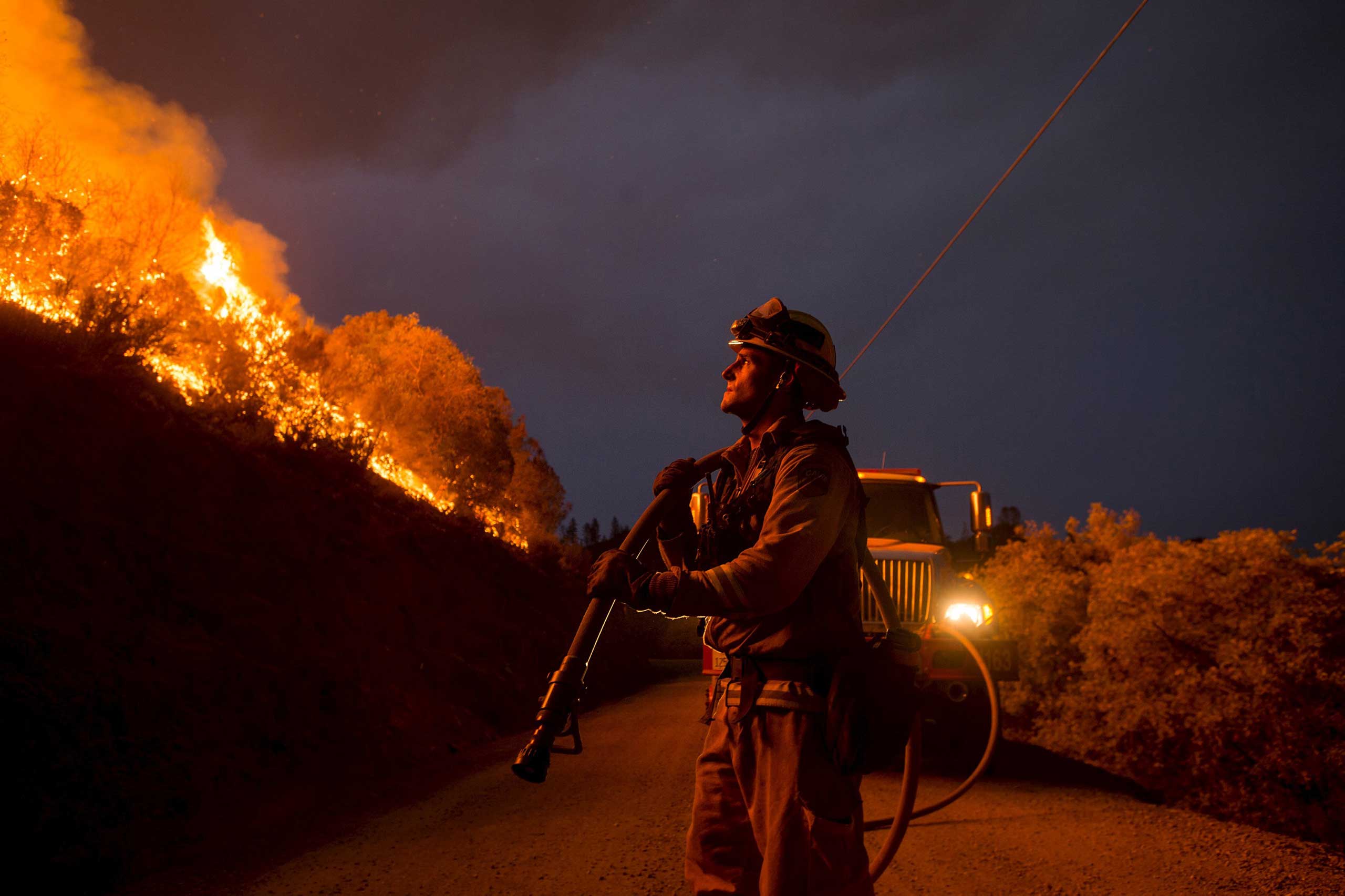 See the Firefighters Battling Raging NorCal Wildfires Time