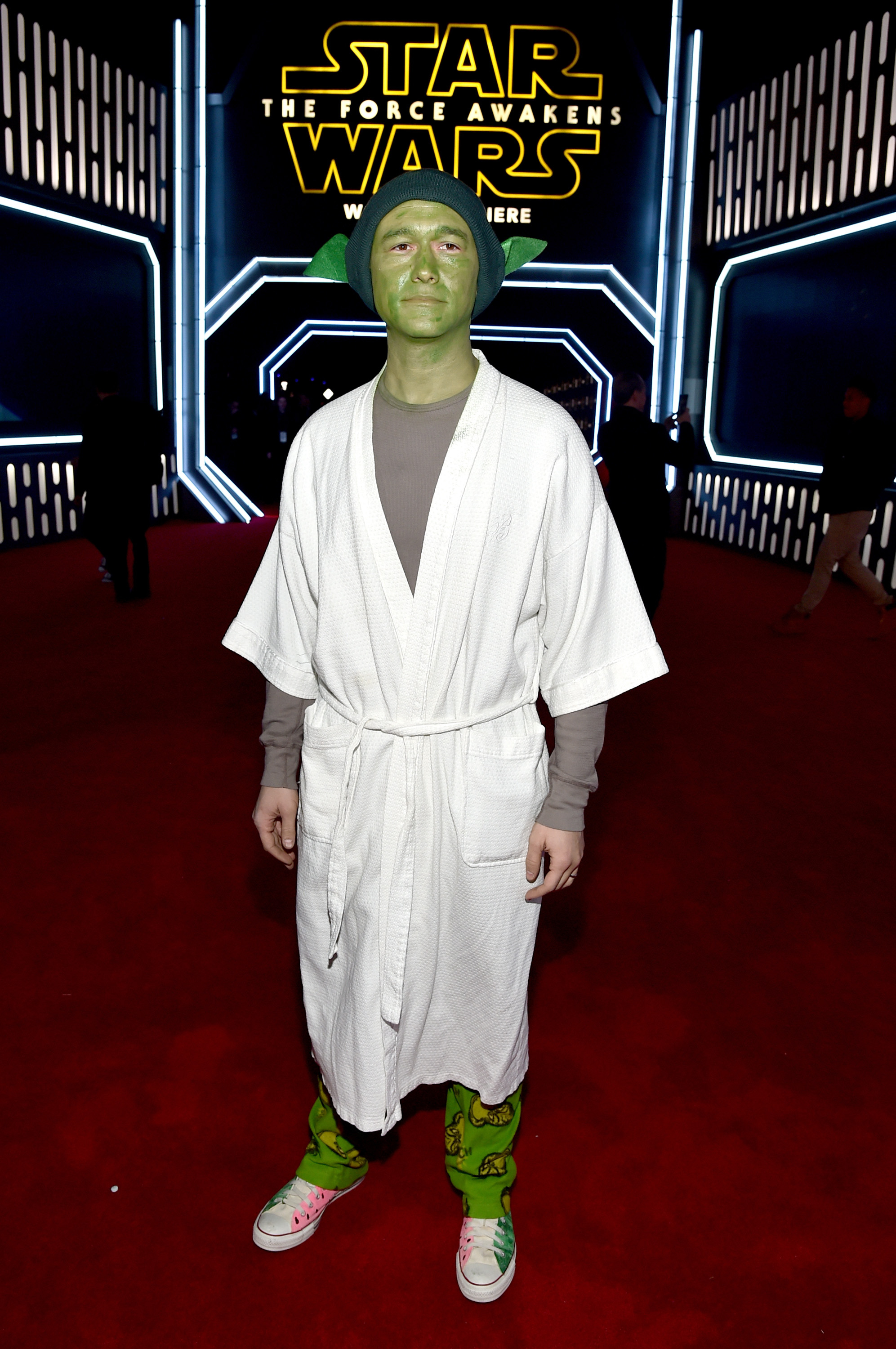 Star Wars Premiere Joseph GordonLevitt Dressed as Yoda TIME