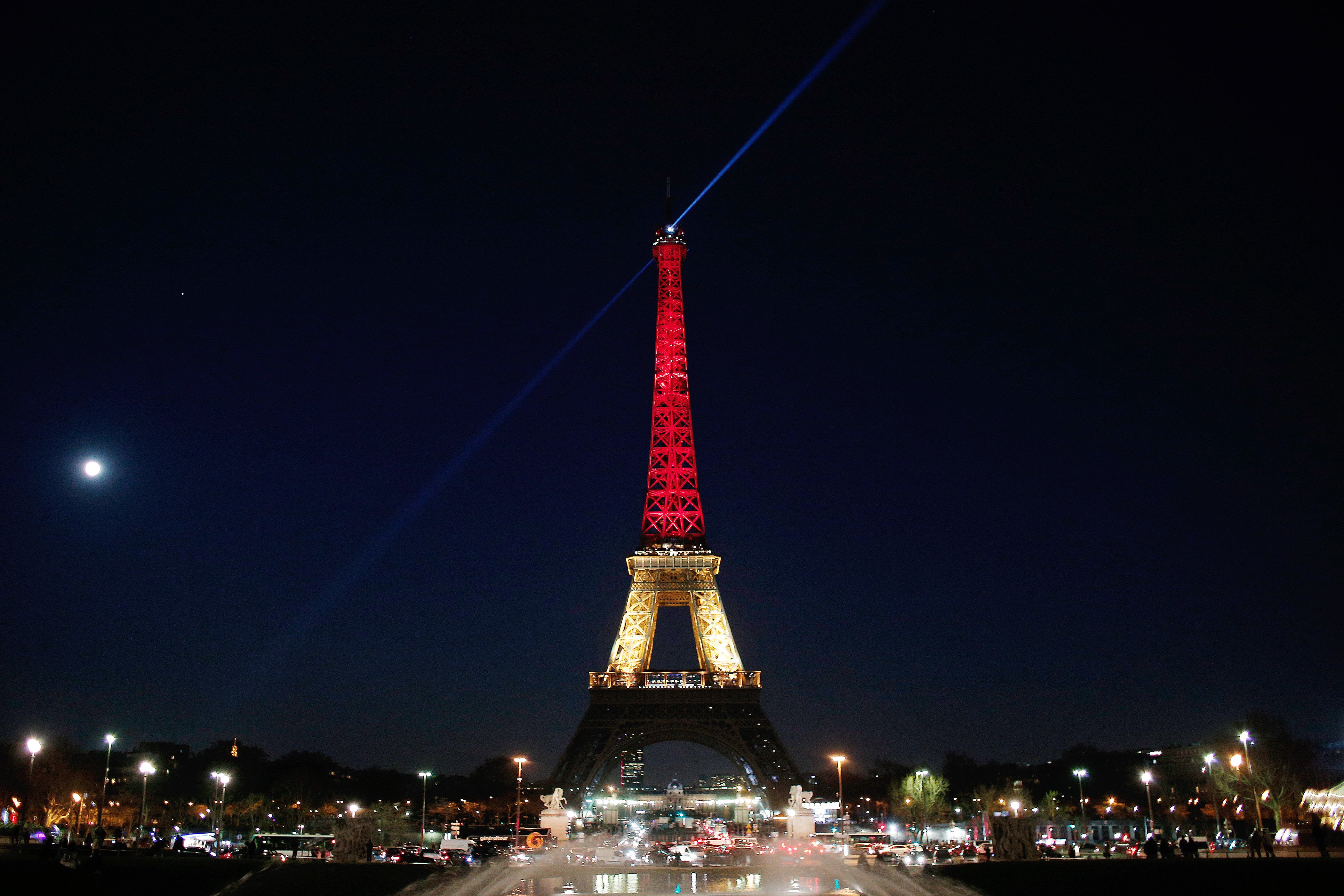Brussels Attacks Eiffel Tower Lights Up in Belgian Colors Time