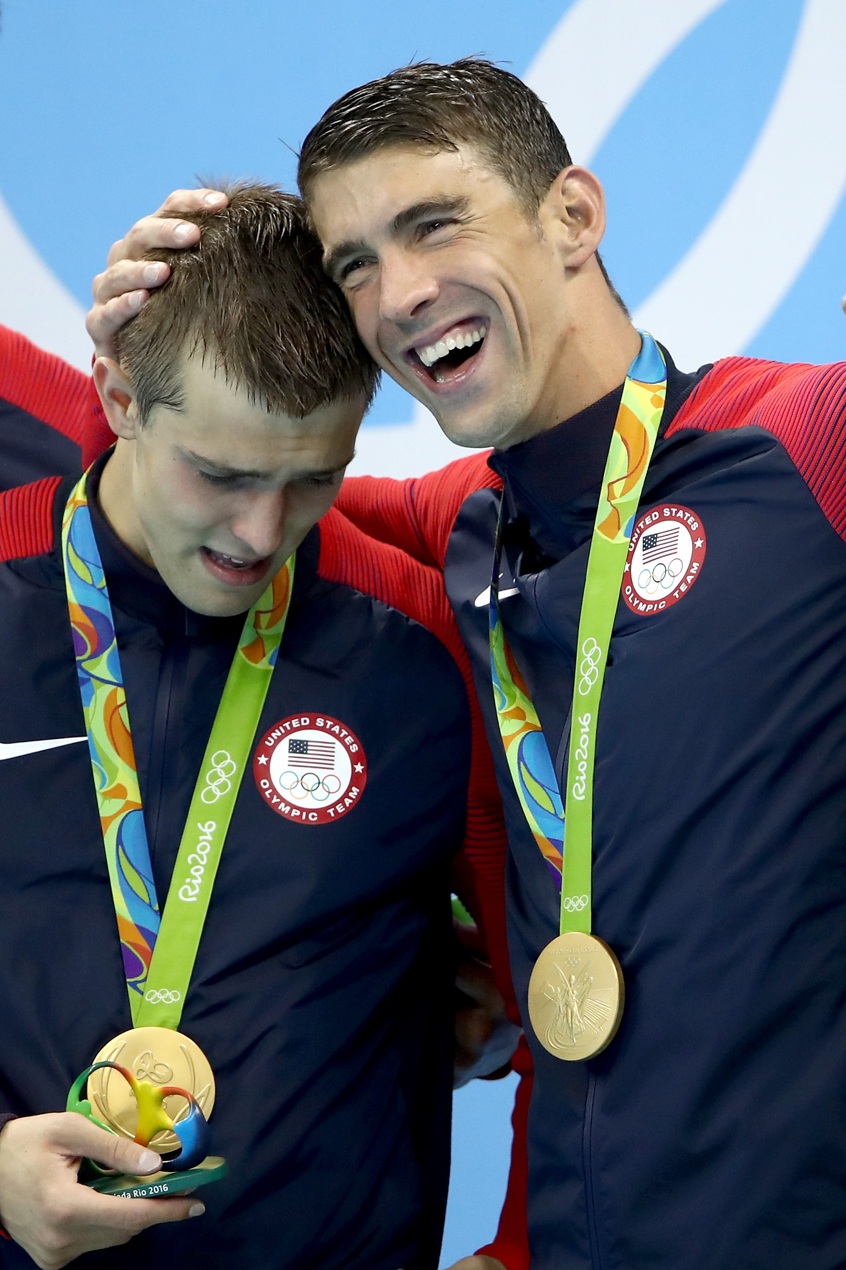 Rio 2016 Olympics Michael Phelps Holds Crying Ryan Held Time