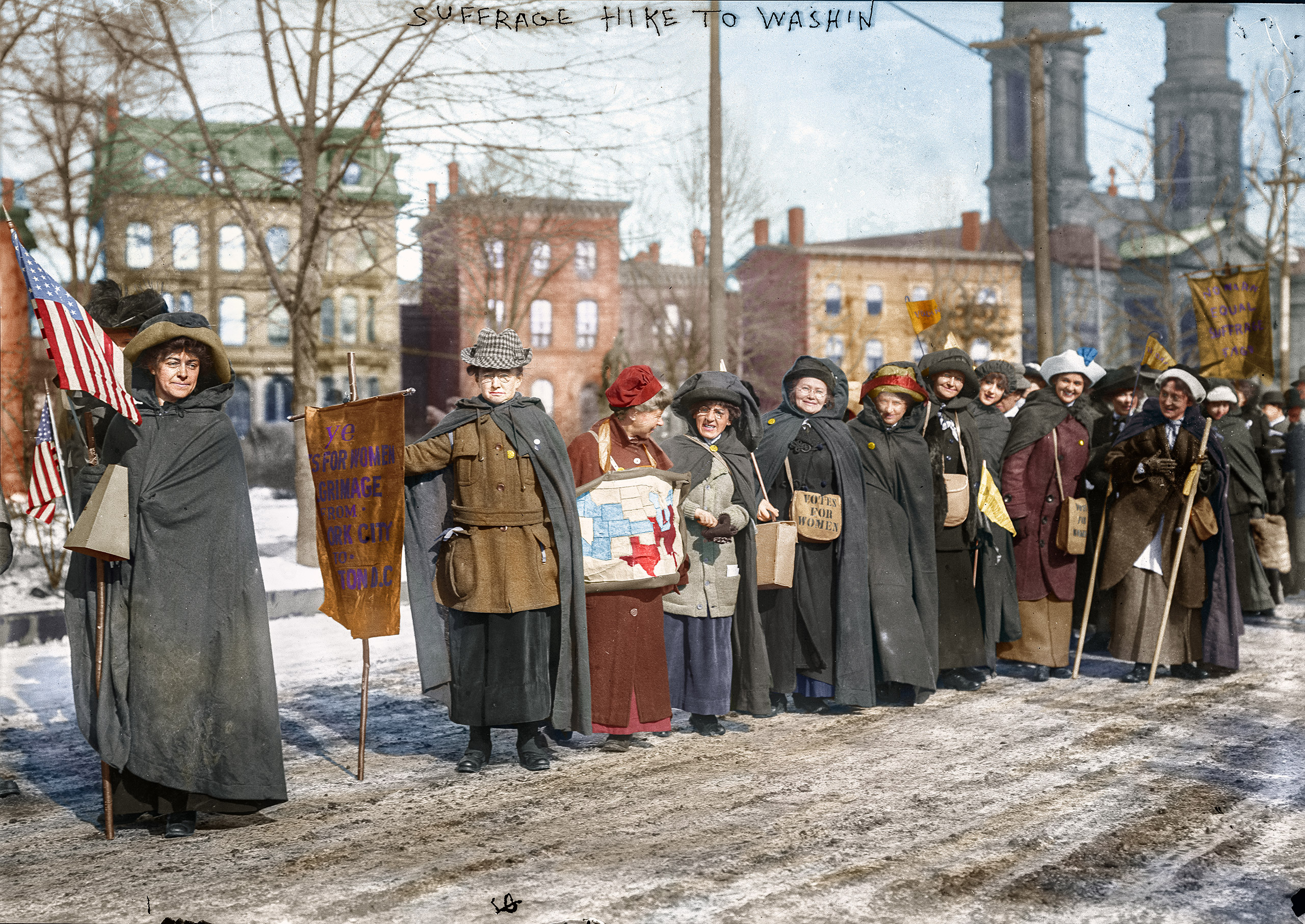Women's Day—See Colorized Vintage Photos of Suffrage Marches Time