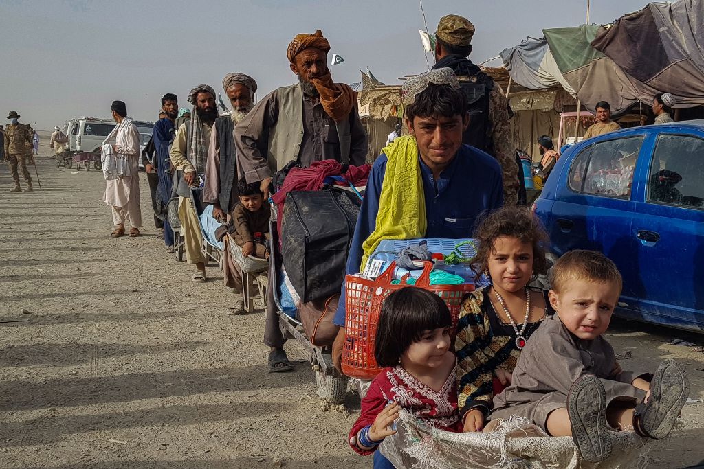 Escaping Turmoil Afghans Fleeing to Pakistan after Taliban Takeover