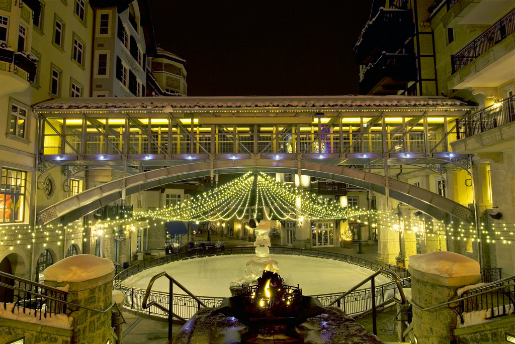 Ice Skating in Arrabelle Square in Vail, Colorado Kidfriendly