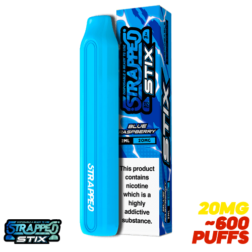Strapped Stix Disposable Pen Blue Raspberry 20mg Vape and Go