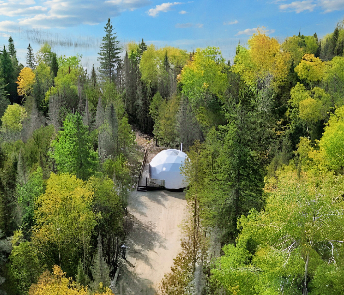 Les Racines Du P'tit Isidore Inc. Yourte Larix Yurt for rent in