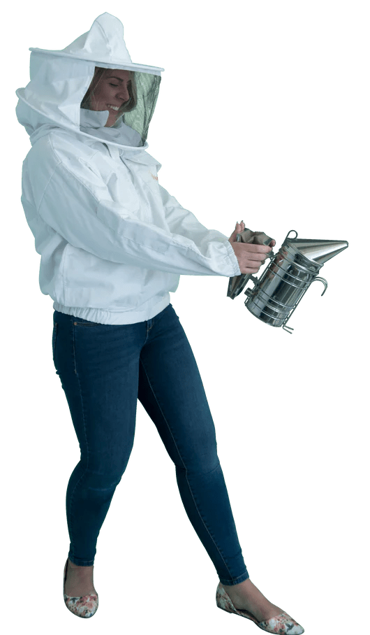 White Beekeeping Jacket Round Hat ApiHex