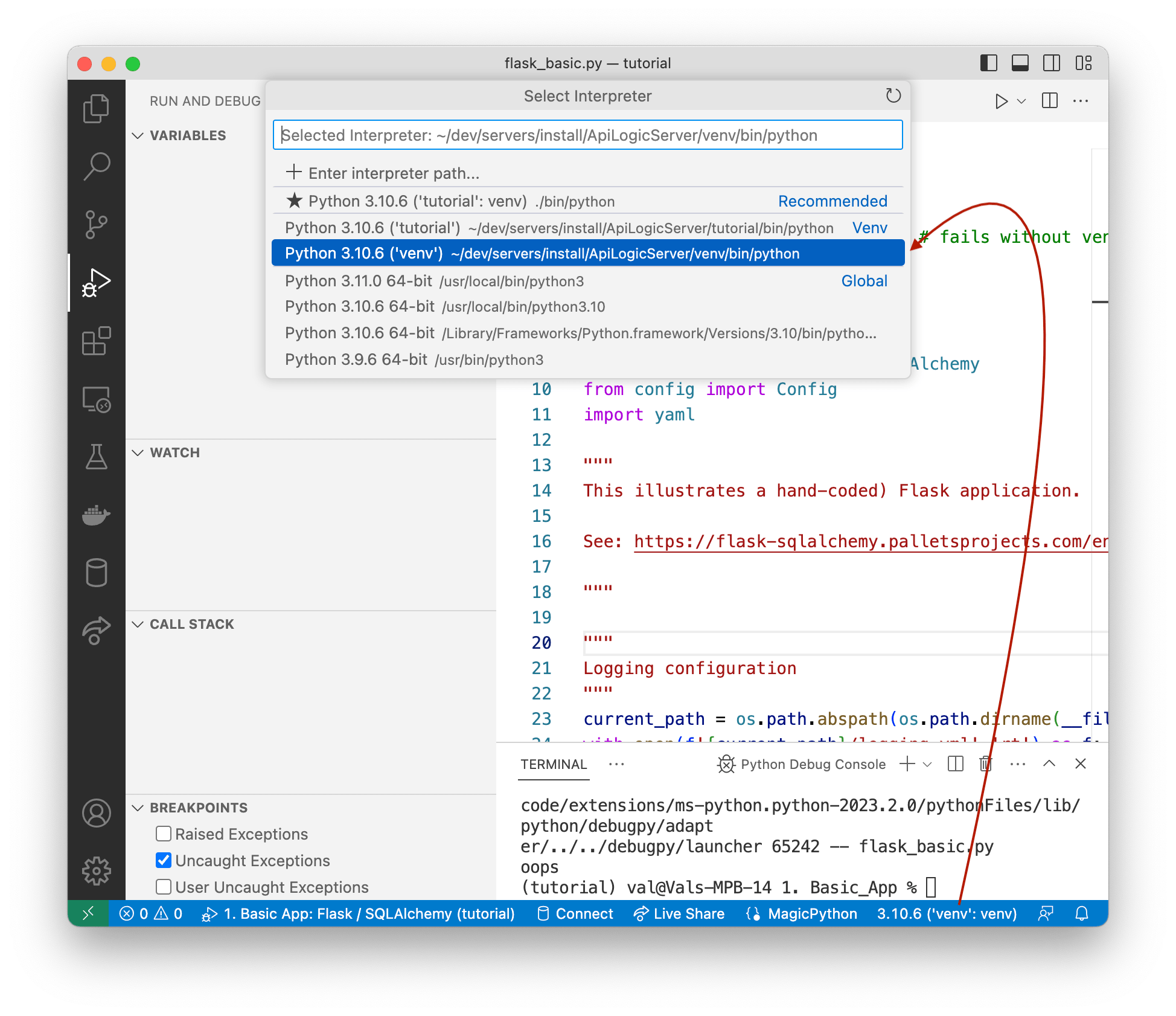 Virtual Environment API Logic Server