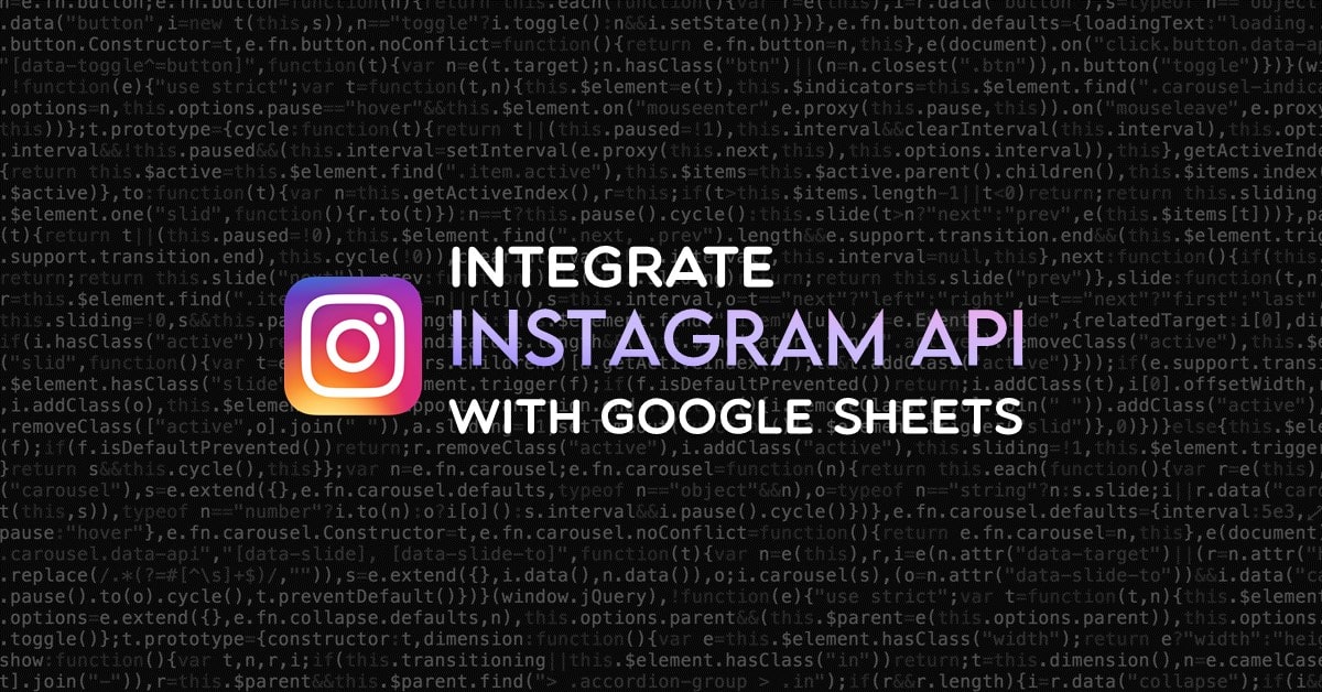 Connect Instagram To Google Sheets [API Integration] Apipheny