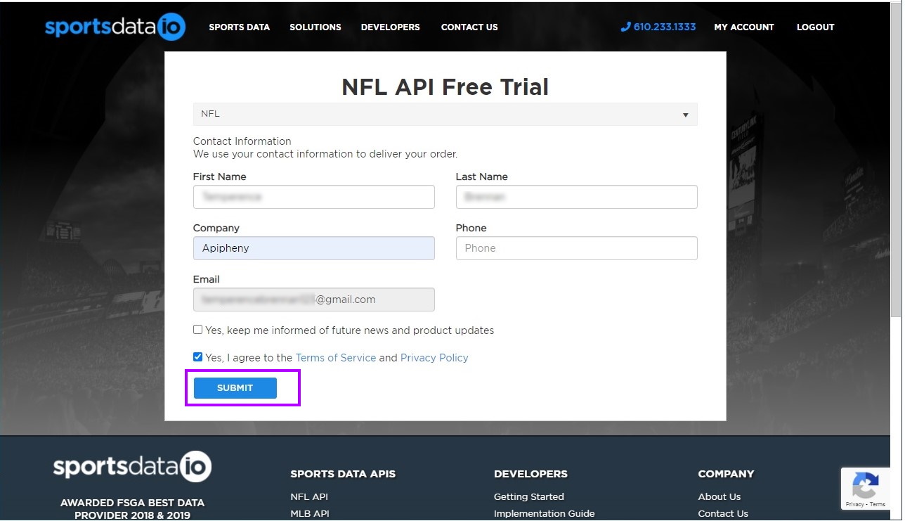 Sports Data API To Google Sheets [Integration] Apipheny