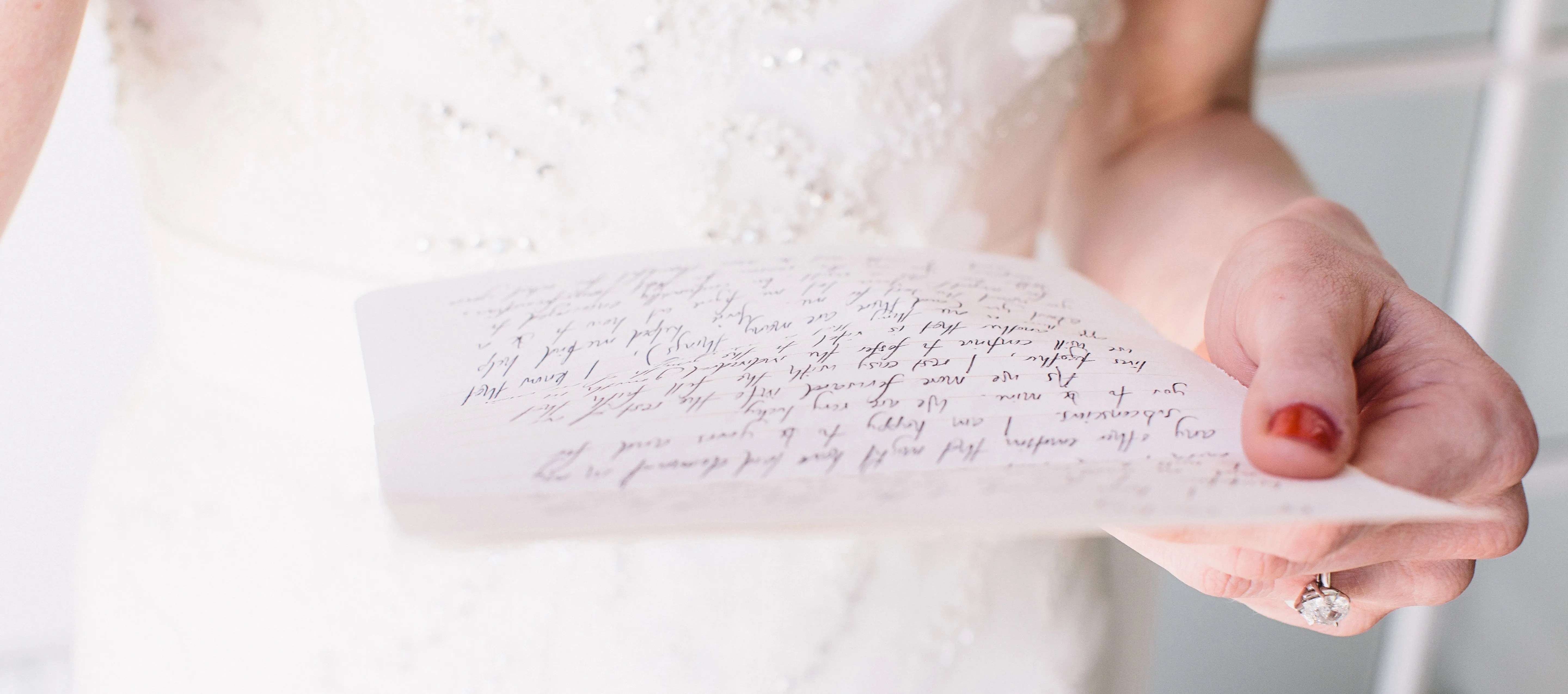 Bride Reading Love Letter